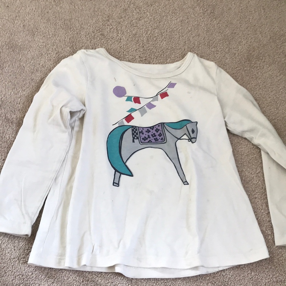 Long sleeve tea shirt Swedish horse print